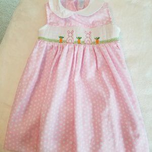 Beth Terrell by Johnston pink and white polka dot dress 18 months